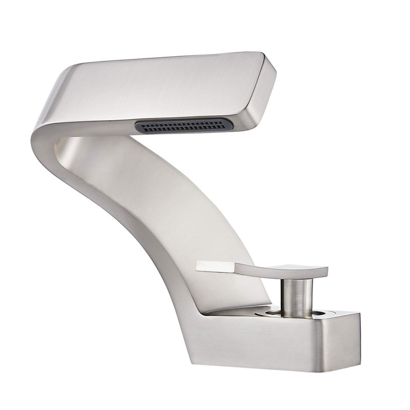 Robinet de salle de bain à un trou, Nickel brossé