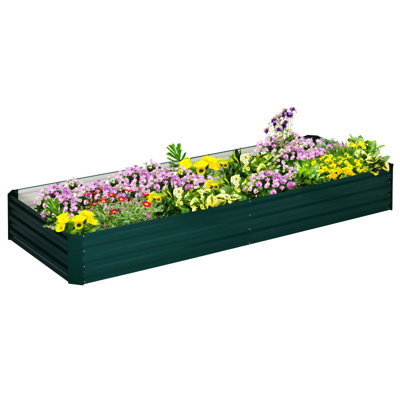 Lit de jardin surélevé galvanisé Outsunny