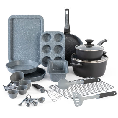 Ensemble de batterie de cuisine en aluminium 23 pièces