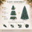 Arbre de Noël 6 pi PE / PVC bleu-vert 6 pi - 1390 pointes, branches articulées, aspect naturel, support en métal stable, décoration des Fêtes facile à assembler-131663136
