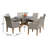 Akiva 6 - Person Teak Patio Dining Set with Round Table , Sunbrella® Cushions Included