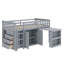 Lit mezzanine simple avec tiroir intégré, étagère et bureau rétractable-311722275