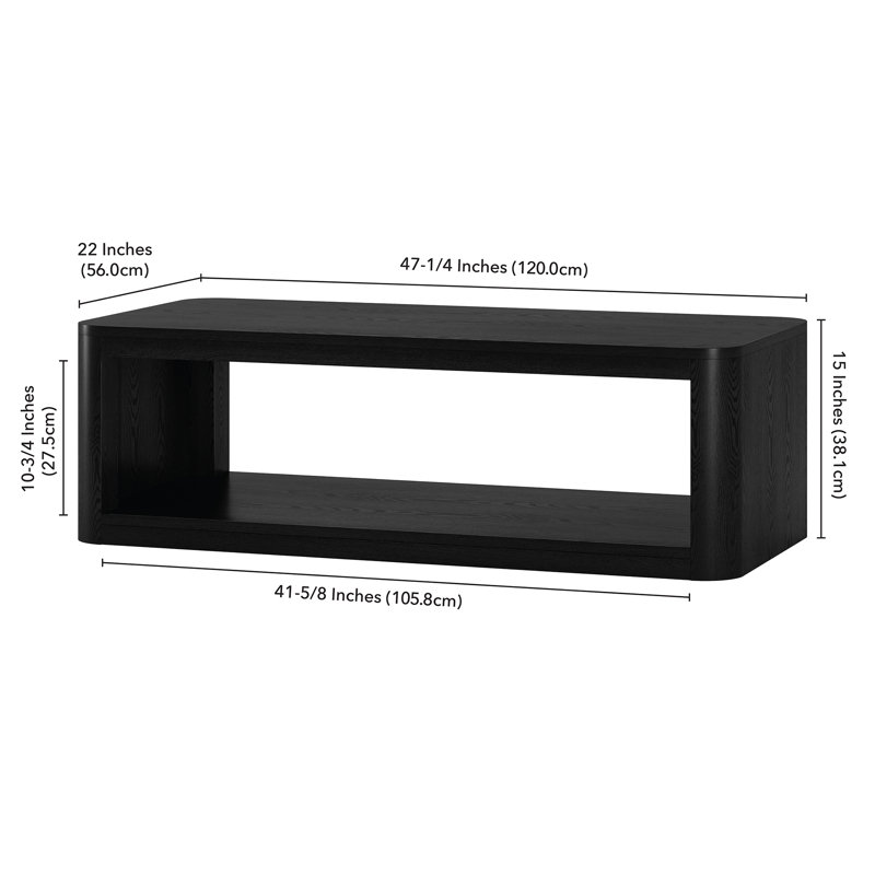 Amariauna Rectangular Coffee Table, Black