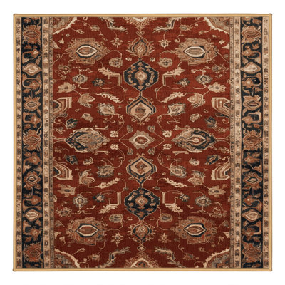 Machine Washable Persian Brown Area Rug