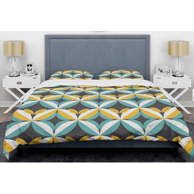 Ensemble de housse de couette abstraite Mid-Century