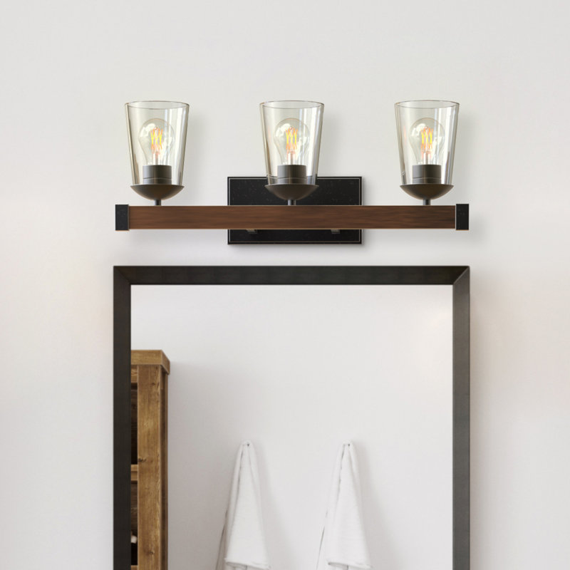 Addison  3-Light Farmhouse Vanity Light with Woodtone Finish