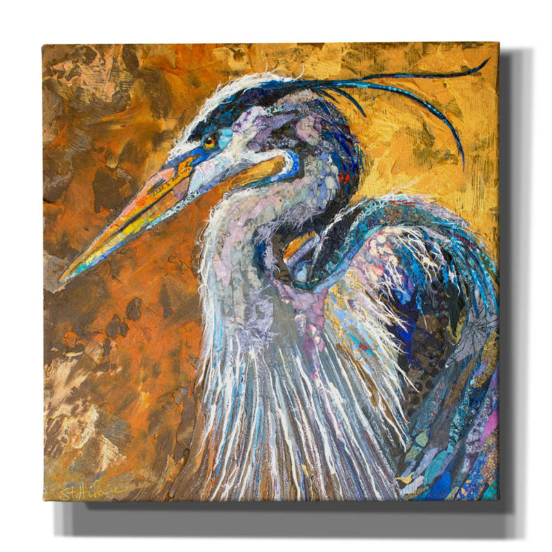 «Kambrey Great Blue Heron» sur toile par St. Hilaire Elizabeth, reproduction, H 12 po x l 12 po x P 0,75 po