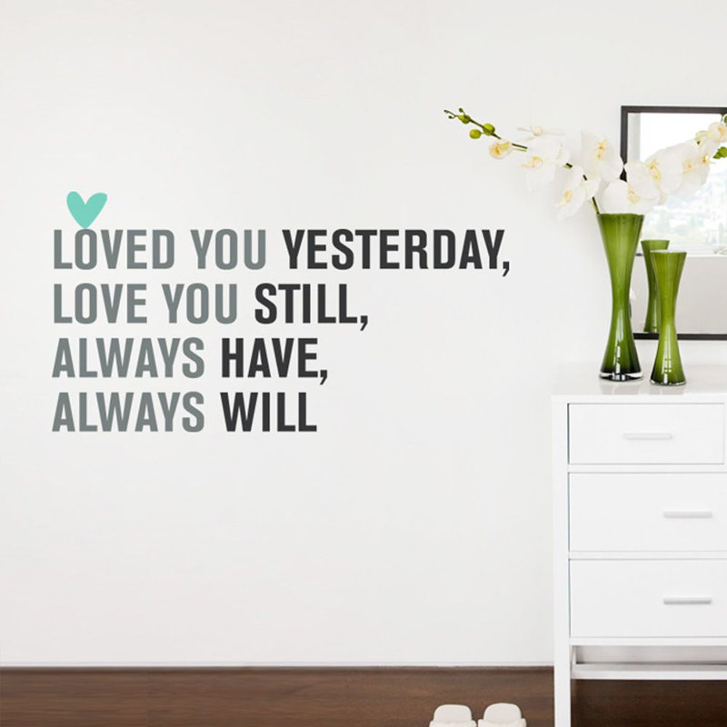 Décalcomanie murale « love you always », Turquoise