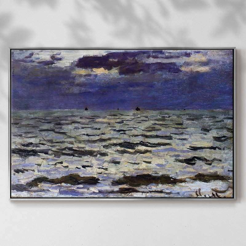 Paysage marin, 1866, reproduction d'art sur toile, H 25 po x l 37 po x P 2 po, Argent