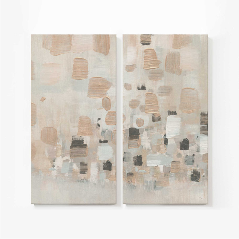 Terre harmonie abstraite | Impression sur toile 2 panneaux | Combiné, H 54 po x l 54 po