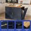 Grand îlot de cuisine roulant de 53,1 po avec armoire de rangement inclinable Jaryel