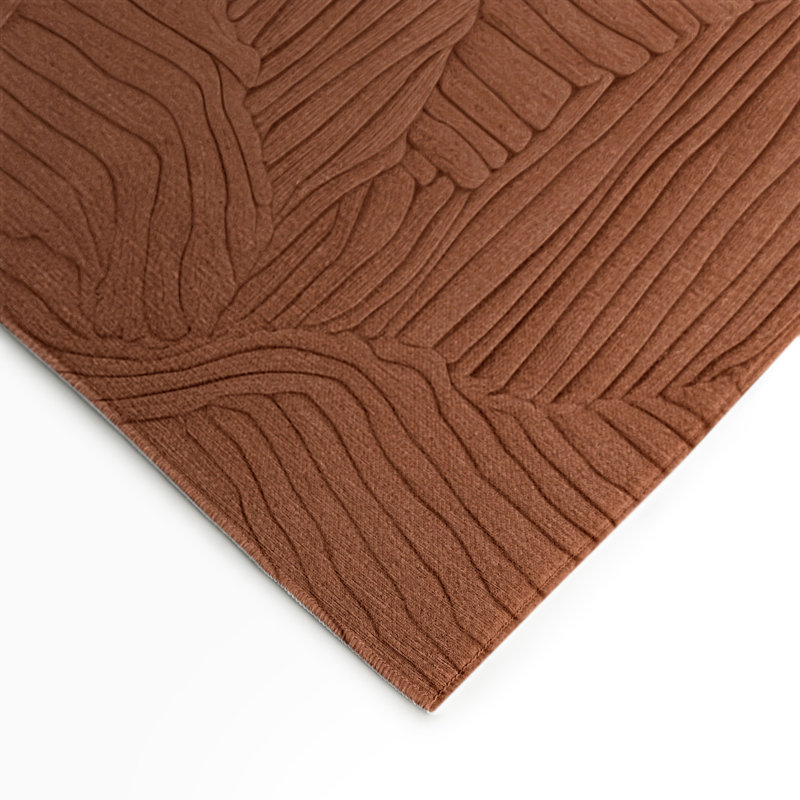 Tapis brun abstrait intérieur et extérieur, Rectangle 5 pi x 7 pi