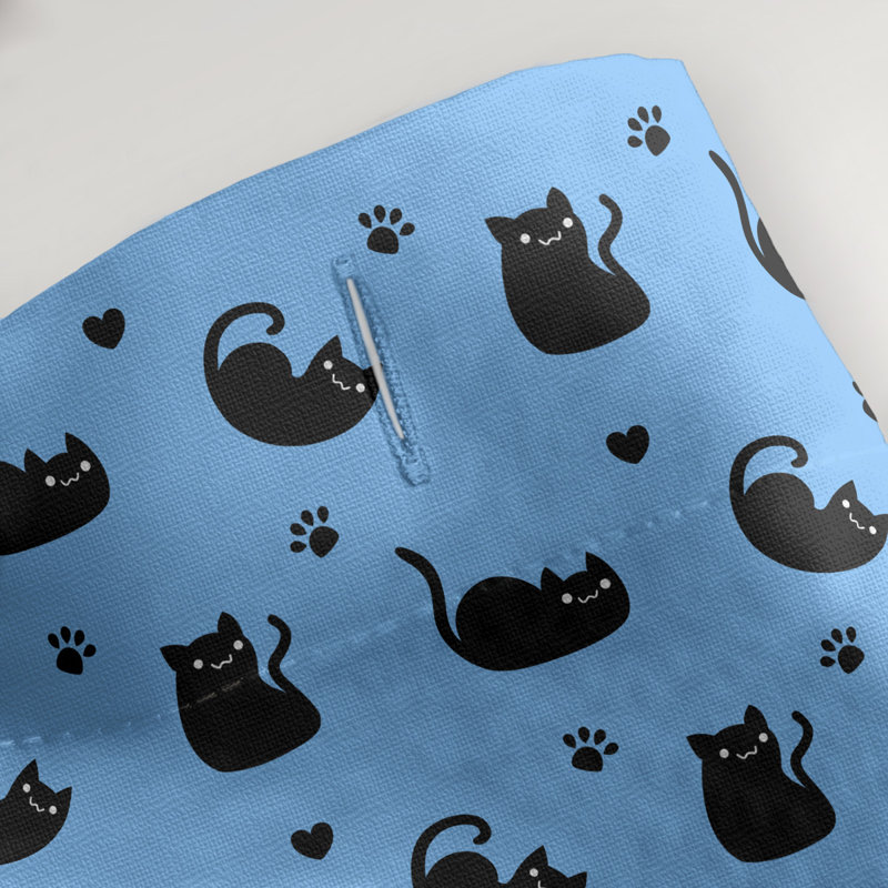 Rideau simple pour chat, Bleu