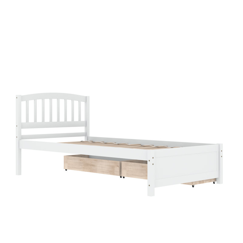 Lit avec rangement Logene, Blanc