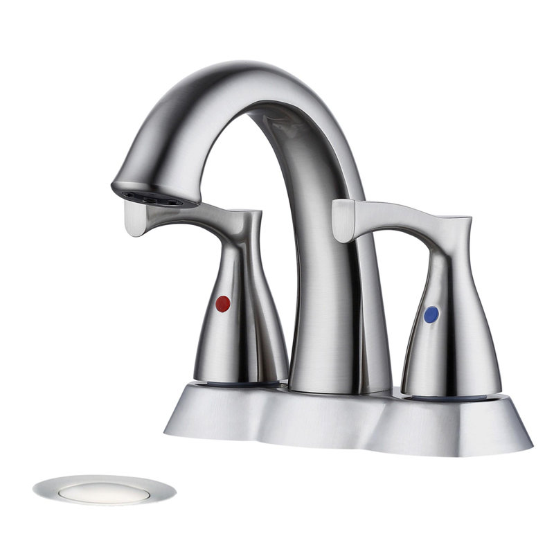 2-Handle zinc Bathroom Sink Faucet, Brushed Nickel