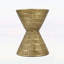 Table d'appoint en forme de sablier antique antique avec structure durable renforcée de fibres et texture martelée élégante