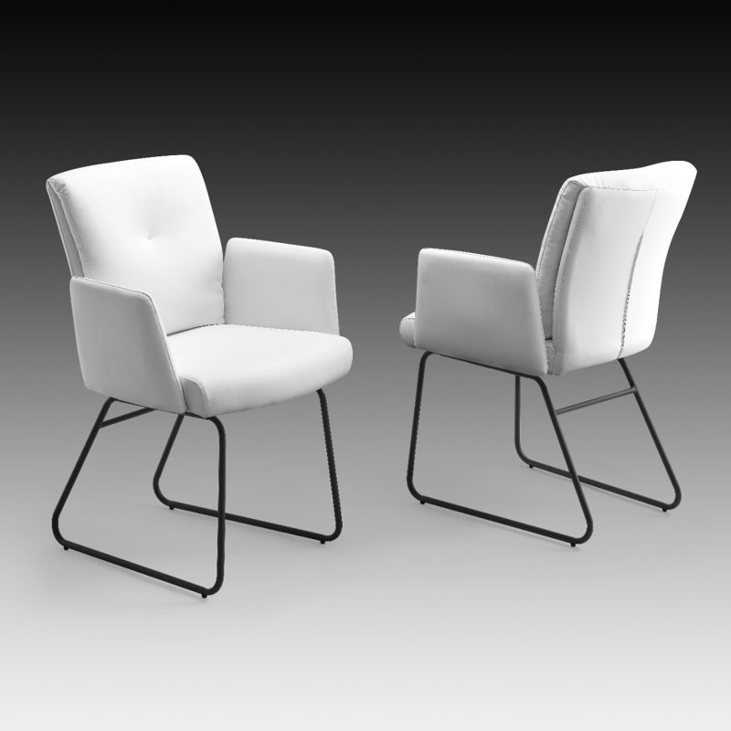Fauteuil capitonné Inscoe Droitwich, Noir, Noir