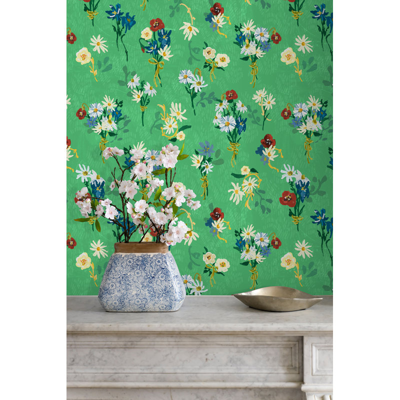 Rouleau de papier peint floral L 33 pi x l 20,5 po Yuki Osada
