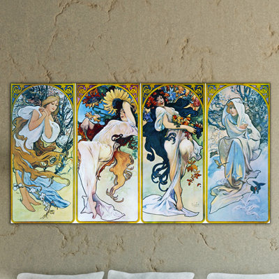 Alphonse Mucha - Single Picture Frame Print on Wood