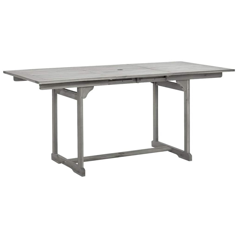 Rectangular Acacia Solid Wood Outdoor ,, Gray, 39.4" W x 47.2" L x 29.5" H
