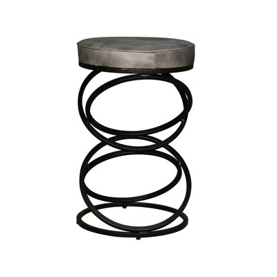 Traun Leather 30" Bar Stool, Gray by Red Barrel Studio