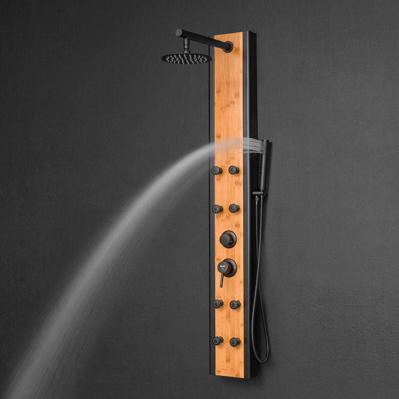 Panneau de douche multifonction 57 "avec pomme de douche réglable