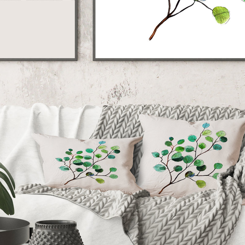 Housse et insert d'oreiller rectangulaire Young Eucalyptus Leaves and Branches IV