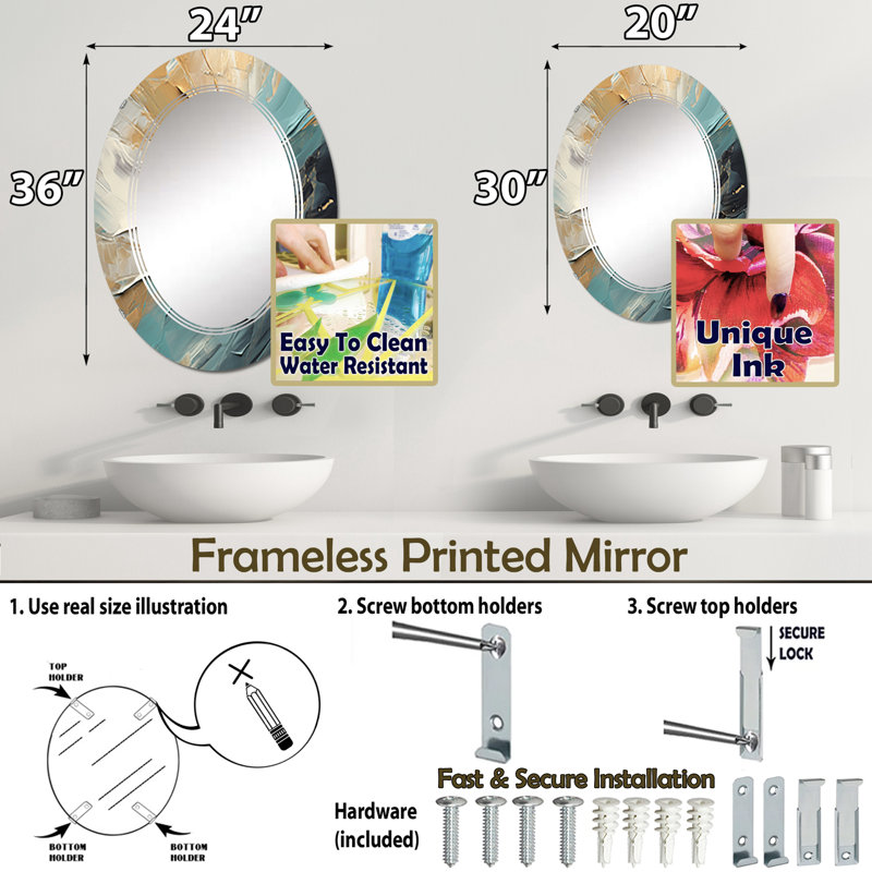 Miroir mural Willadene, 30 po x 20 po