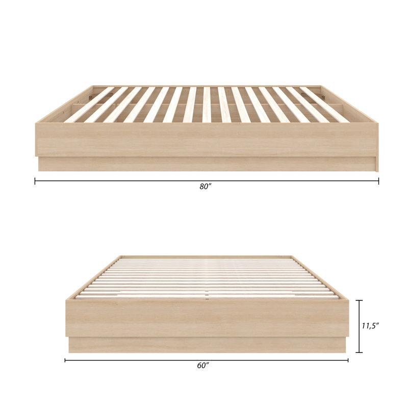 Jodeen Platform Bed, Queen, Beige