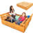 Sportspower™ 47.2'' x 18.7'' Solid Wood Rectangular Sandbox with Cover