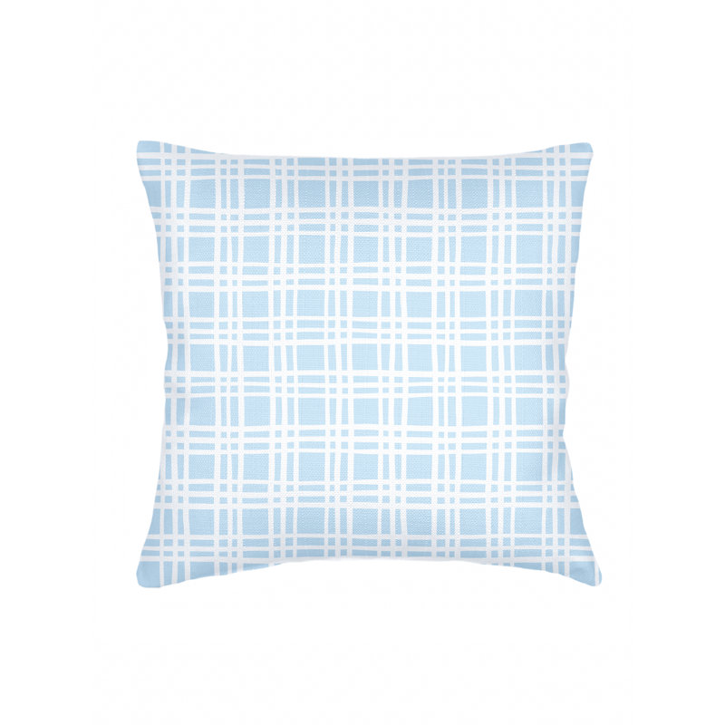 Printed Pillows Linen Plaid Accent Pillow, Light Blue, Square 26", Pillow Cover Only - No Insert