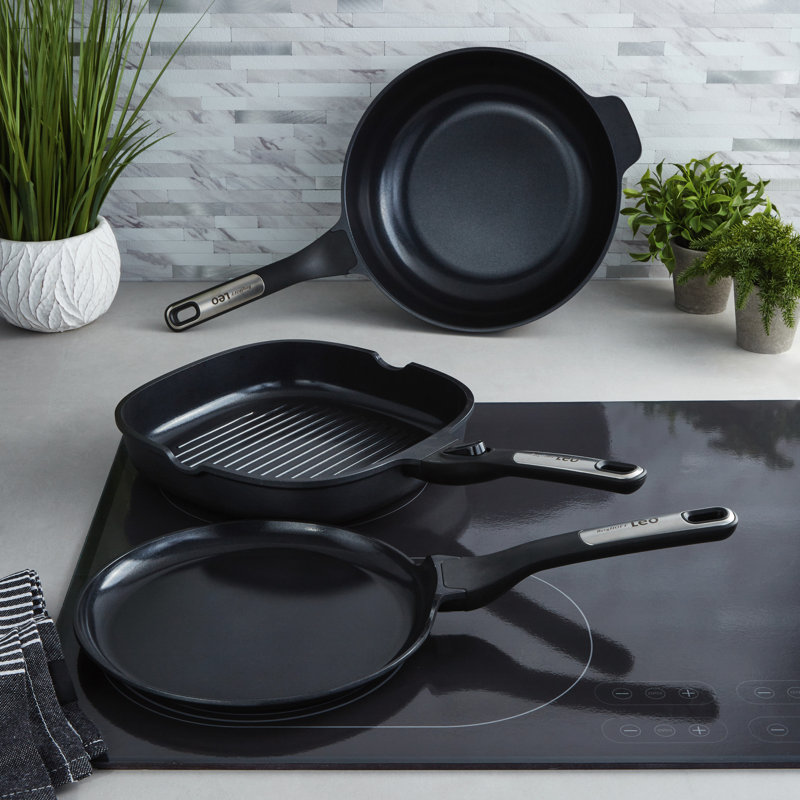 Batterie de cuisine en céramique antiadhésive 3 pièces BergHOFF Leo Phantom, recyclée