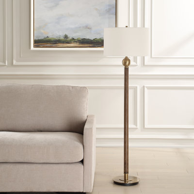 Lampe sur pied en chêne foncé Cateno