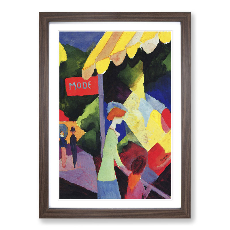 Fashion Window by August Macke - Picture Frame Painting, Walnut Framed, 36cm H x 27cm W x 2cm D