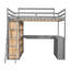 Lit mezzanine avec échelle, tablettes et bureau