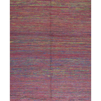 Wool Abstract Area Rug in Red