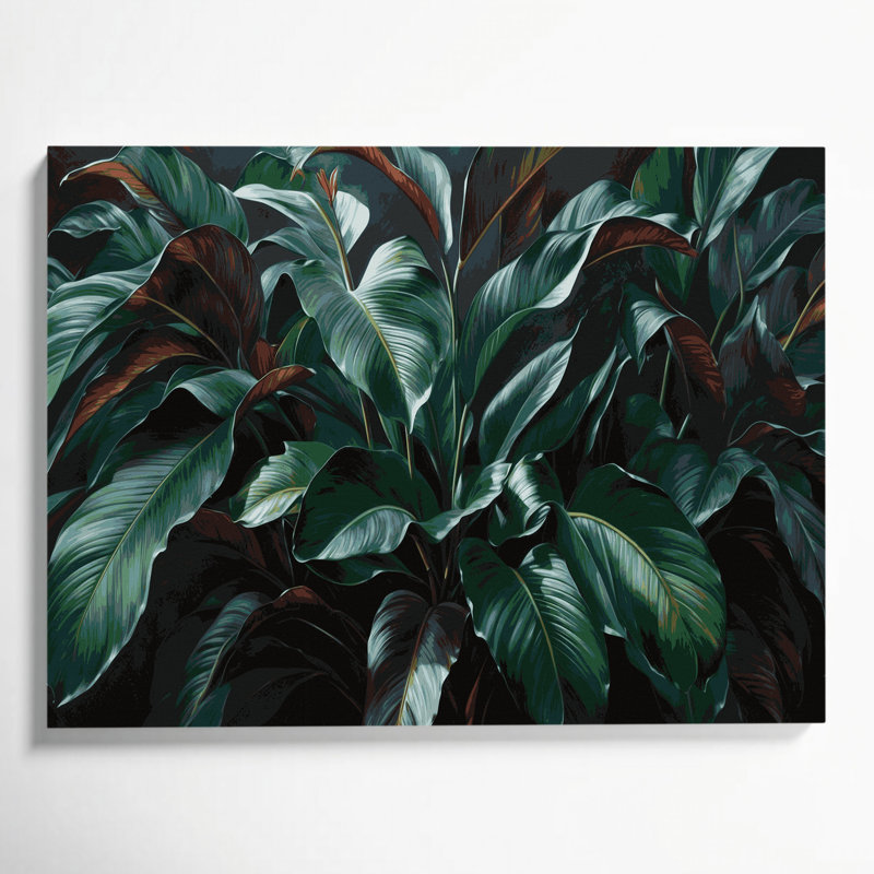 «Botanical Ti Plant», art mural sur toile verte, H 8 po x l 10 po