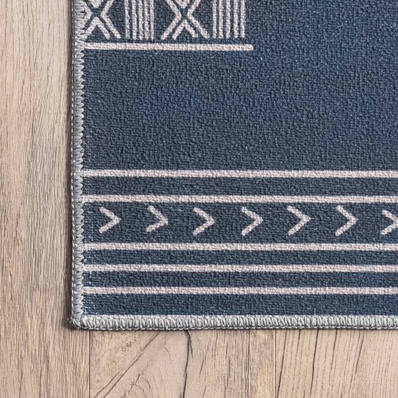 Arina SpinClean Machine Washable Global Inspired Simplistic Tribal Area Rug, Runner 2'6" x 8'