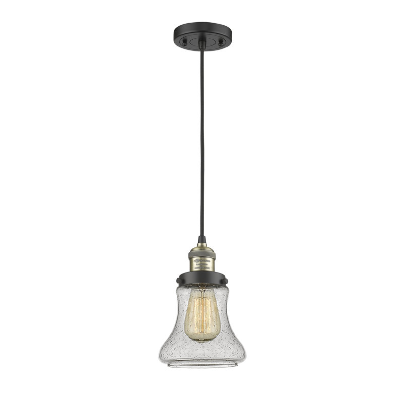Edda 1 - Light Single Pendant, Seedy, Black Antique Brass, 6 Watt Vinage LED Bulb