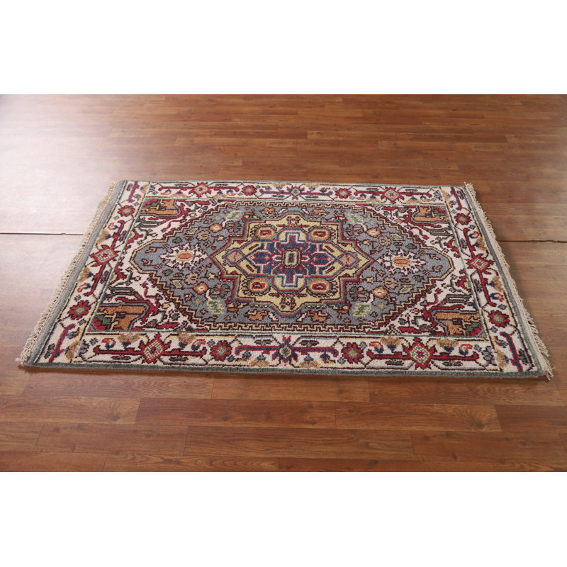 Tapis indien gris en laine 3x5