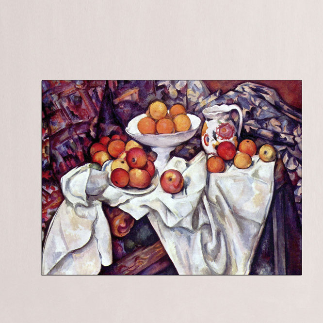 'Still Life with Apples and Oranges' by Paul Cezanne Painting Print, 90cm H x 120cm W x 1.8cm D