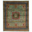 Tapis tribal turc vert et gris 8 x 10