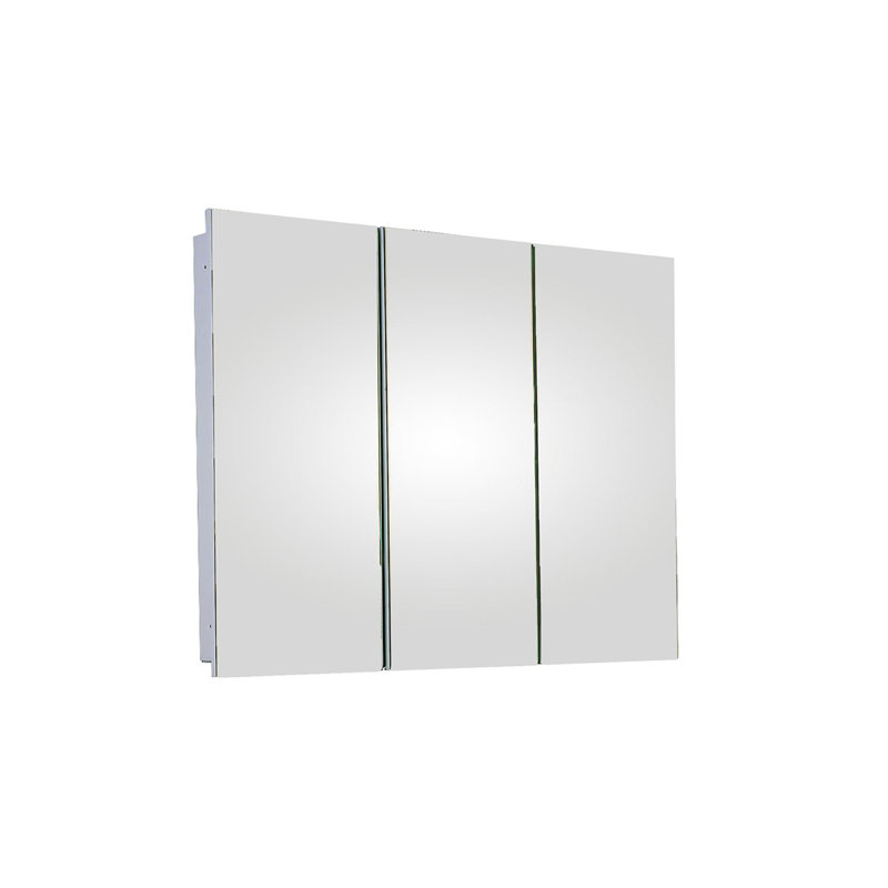 Deandre Tri-View Medicine Cabinet, 36" x 30", Flat Polished Edge