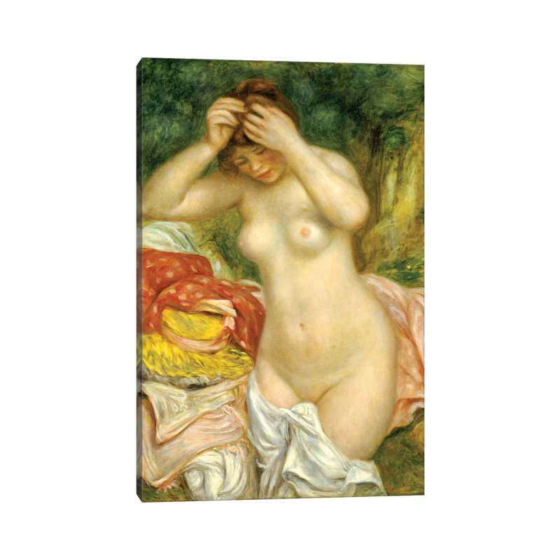 Bather Arranging Her Hair, 1893 by Pierre-Auguste Renoir - Wrapped Canvas Painting, 66.04 cm H x 45.72 cm W x 1.91 cm D