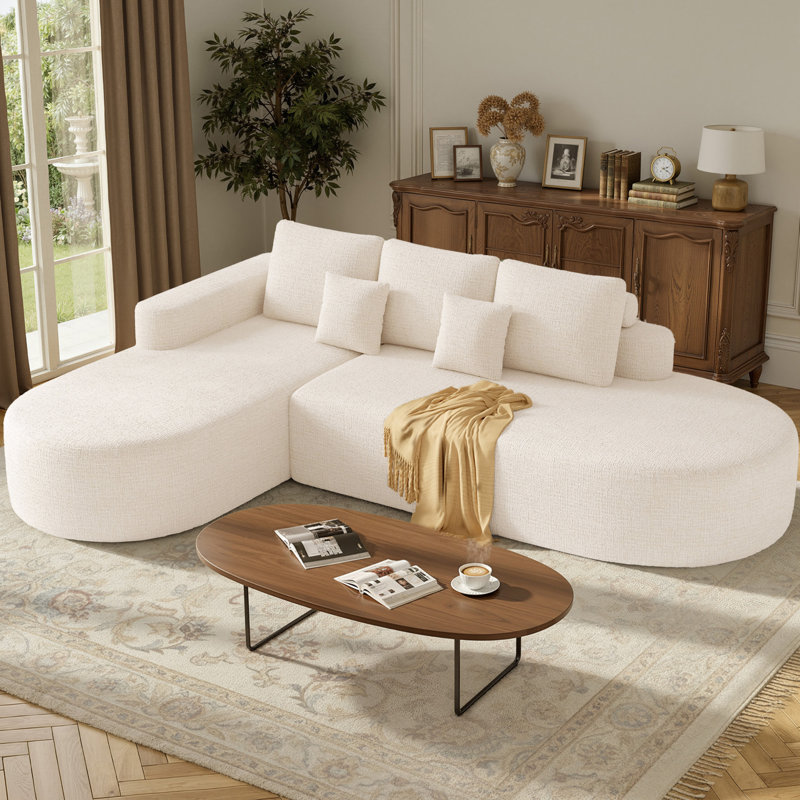3 Seater Fabric Corner Sectional, Beige