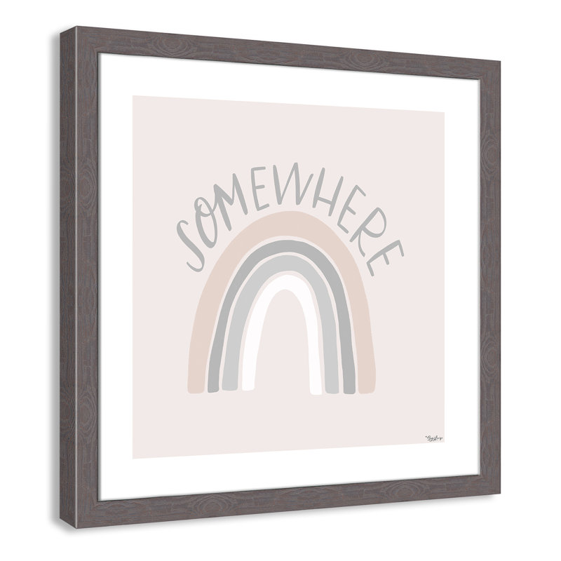 Décoration murale pour enfants quelque part, H 22,5 po x l 22,5 po x P 0,63 po, Encadrement fil du bois gris