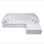 Canapé modulaire 108,3 po x 68,9 po - Canapé 4 pièces en velours côtelé moelleux gratuit pour salon, chambre à coucher, appartement, sans assemblage requis, blanc