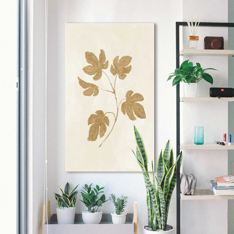 Botanical Study III Gold Crop - Peinture, Toile tendue, H 40 po x l 24 po x P 1,5 po