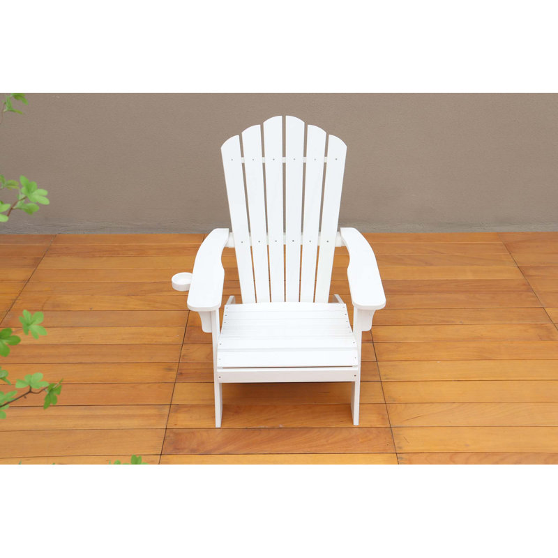 Chaise Adirondack en polystyrène durable pour la détente, Blanc
