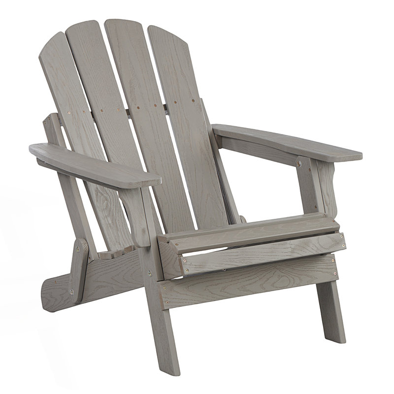 Chaise Adirondack pliante surdimensionnée pour l'extérieur, chaise de patio, Gris